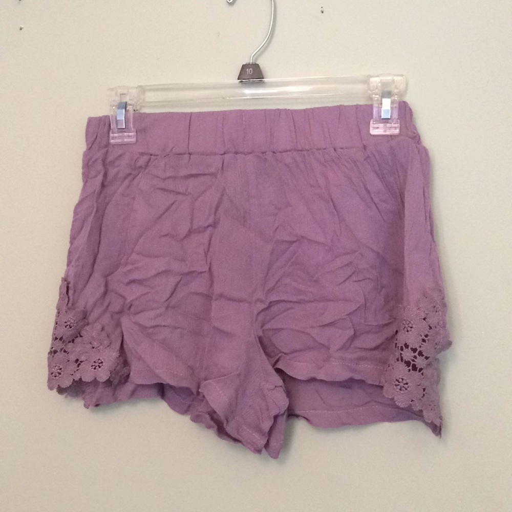 Purple flowy shorts